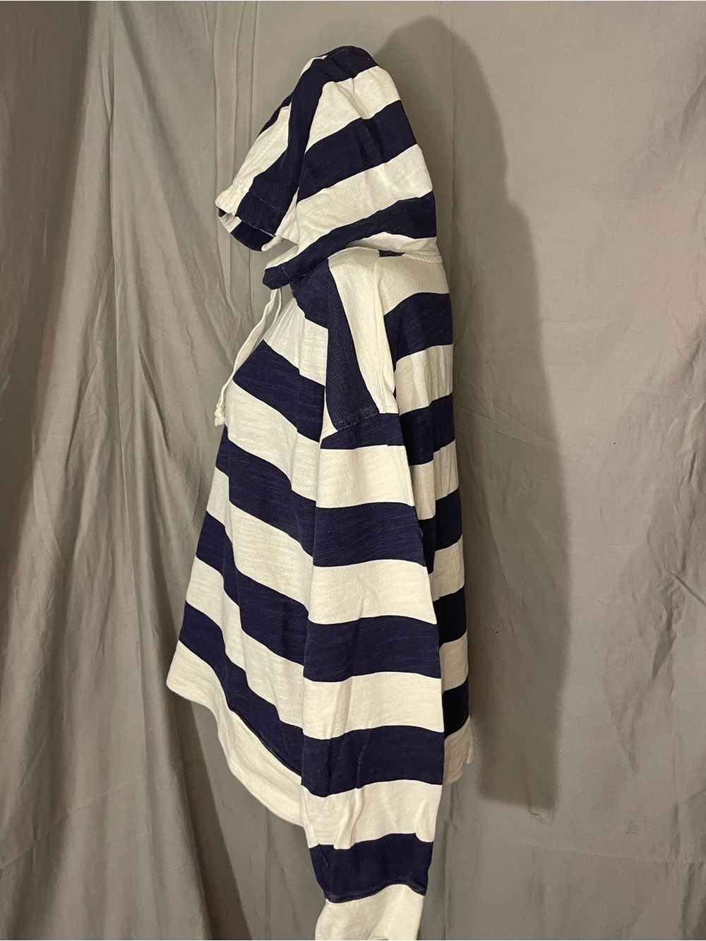 J. Crew 100% Cotton Navy and White Striped Hoodie - Picture 4 of 8